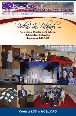 Rockin` In Raleigh - National Conference of State Legislatures