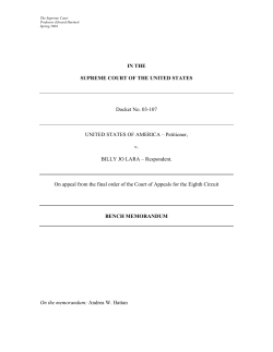 IN THE SUPREME COURT OF THE UNITED STATES Docket No. 03