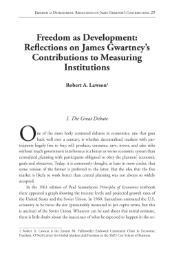 Freedom as Development: Reflections on James Gwartney`s