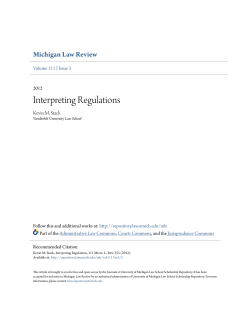 Interpreting Regulations - University of Michigan Law School