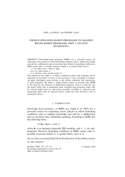 FROM KNOWLEDGE-BASED PROGRAMS TO