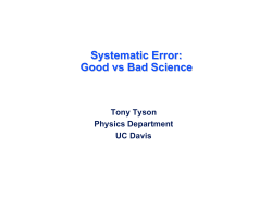 Systematic Error: Systematic Error: Good vsvs