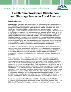 Health Care Workforce Distribution and Shortage Issues in Rural