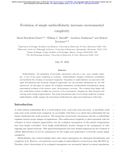 Evolution of simple multicellularity increases environmental complexity