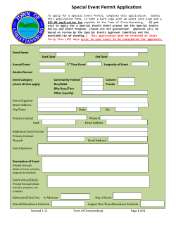 Special Event Permit Application