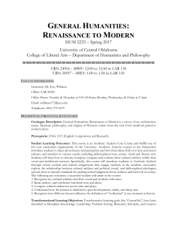 general humanities: renaissance to modern - UCO