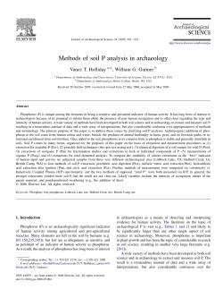 Methods of soil P analysis in archaeology