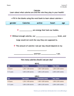 gender Calories active heart age