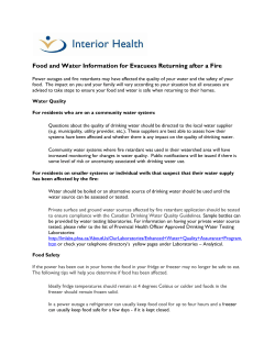 Food and Water Information for Evacuees Returning after a Fire