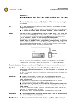 Absorption of Beta Particles in Aluminium and Perspex