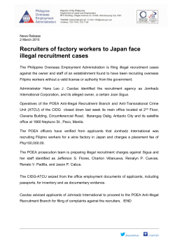 Recruiters of factory workers to Japan face illegal