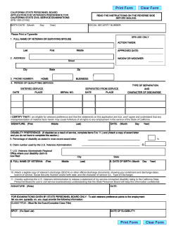 State Personnel Board Application for Veteran`s Preference