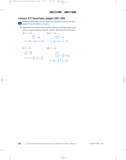 Lesson 4.5 Exercises, pages 295&ndash;299