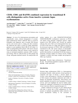 CD38, CD81 and BAFFR combined expression by transitional B