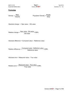 Formulas - Clemson Mathematical Sciences