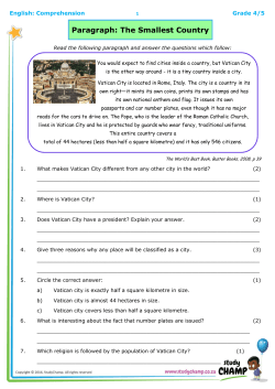 Paragraph: The Smallest Country