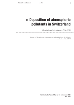 Deposition of atmospheric pollutants in Switzerland