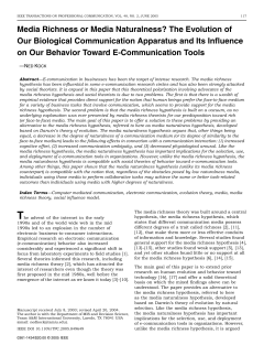 Media Richness or Media Naturalness? The Evolution