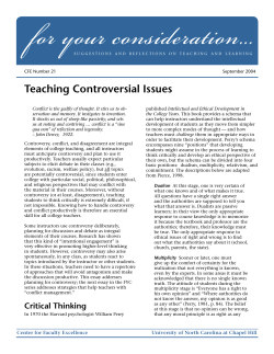 Teaching Controversial Issues