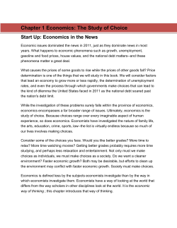 Chapter 1 Economics: The Study of Choice