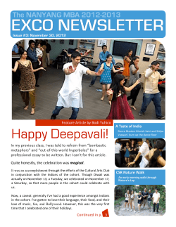 Happy Deepavali! - Nanyang Technological University