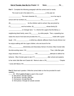 Roll Chapter 1-3 student assignment sheet