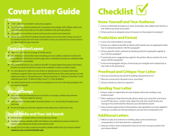 Cover Letter Guide Checklist - Students