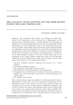 the anatolian trade network and the izmir region during the early