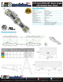 0.72 Cool White140&deg; Beam Angle LED Module Spec Sheet