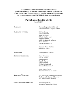Partial Award on the Merits