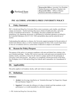 PSU Alcohol and Drug Policy