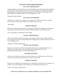 Regions - Cocainomanes Anonymes