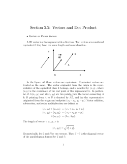 Section 2.2: Vectors and Dot Product