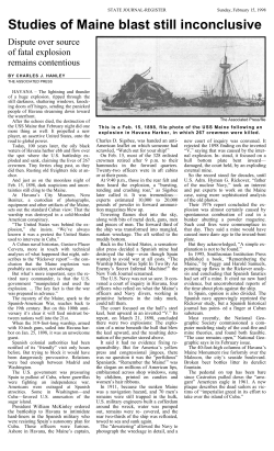 Studies on the USS Maine