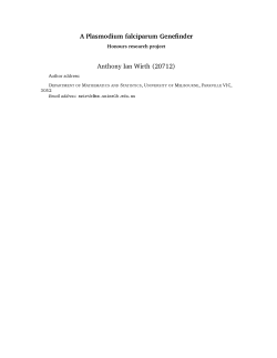 A Plasmodium falciparum Genefinder 4o7ours reseHrch proUect