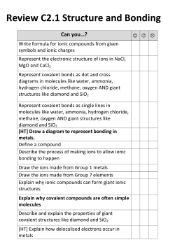 Review C2.1 Structure and Bonding