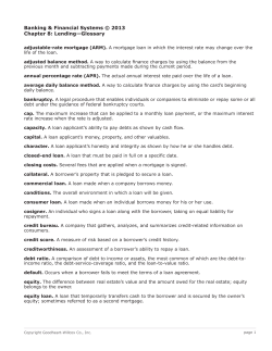 Chapter 8 Glossary - Banking and Financial Systems 2013