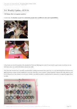 Yr1 Weekly Update - 02/9/16