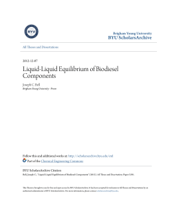 Liquid-Liquid Equilibrium of Biodiesel Components