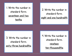 3. Write the number in standard form. sixty