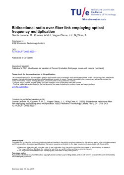 Bidirectional radio-over-fiber link employing optical frequency