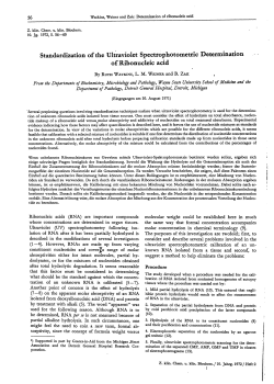 Standardization of the Ultraviolet Spectrophotometric