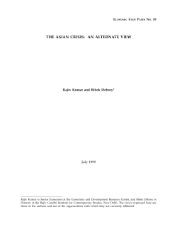 THE ASIAN CRISIS: AN ALTERNATE VIEW
