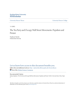 The Tea Party and Occupy Wall Street Movements