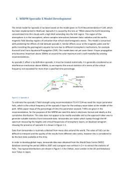 1. WRPM Sporadic E Model Development
