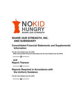 SHARE OUR STRENGTH, INC. AND SUBSIDIARY