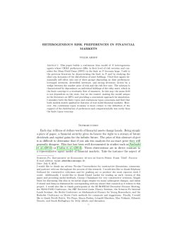 HETEROGENEOUS RISK PREFERENCES IN FINANCIAL