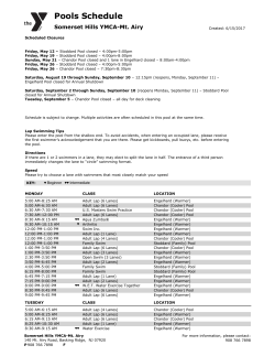 Pools Schedule - Somerset County YMCA