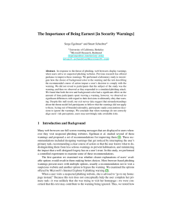 The Importance of Being Earnest [in Security Warnings] [Short Paper]