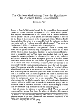 The Charlotte-Mecklenburg Case: Its Significance for Northern